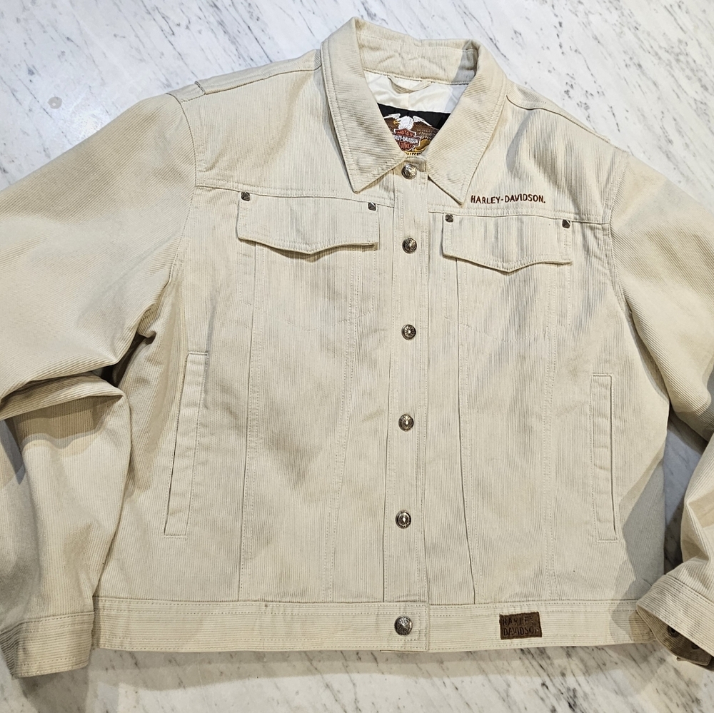 Vintage Harley Davidson Women's corduroy jacket Sz XL